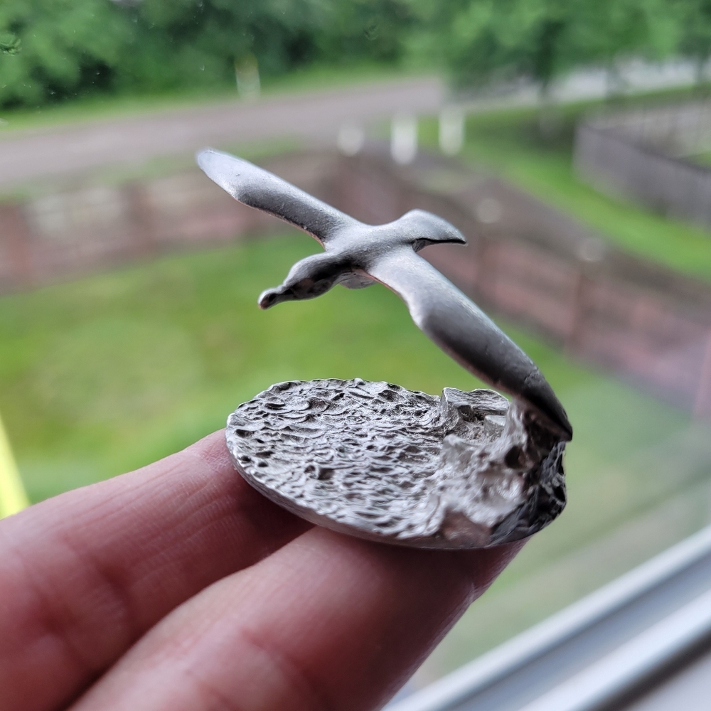 Pewter Seagull In Flight ~ Spoontiques ~ 1980s ~ Coastal ~ Beachy ~ Cute!